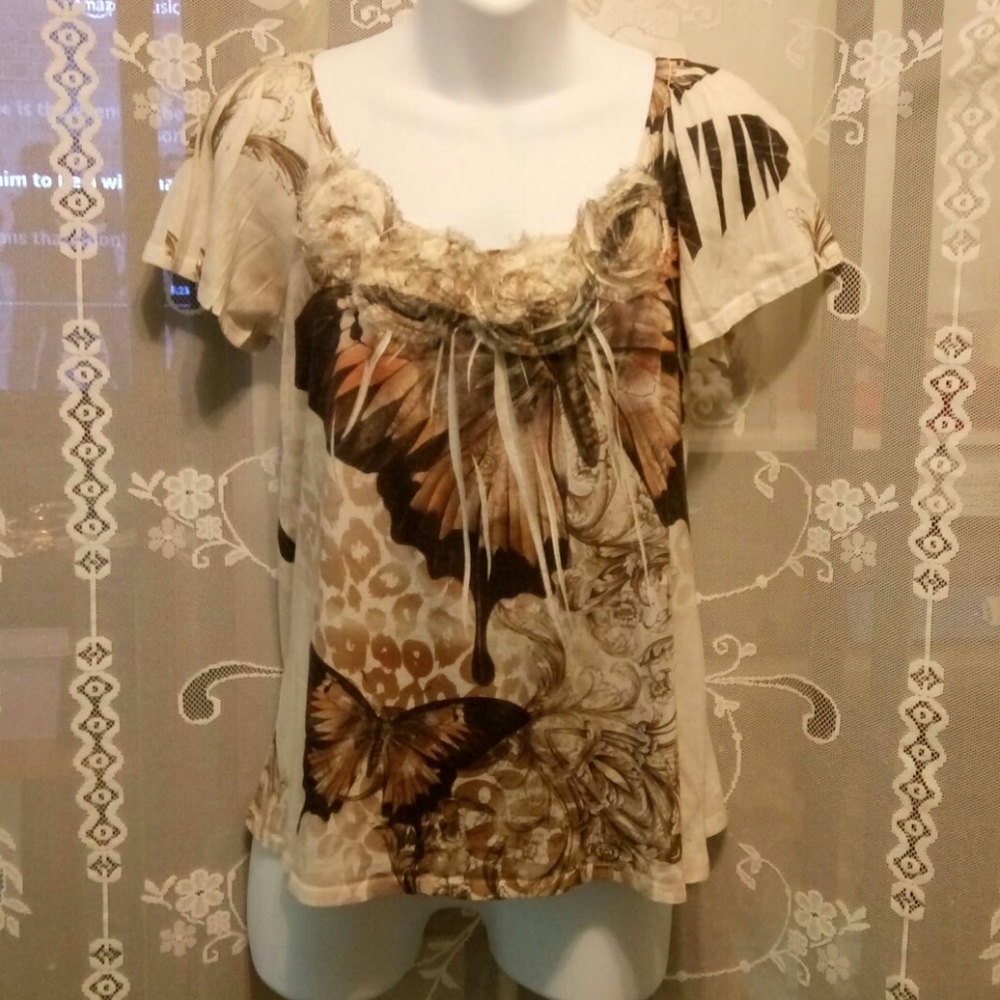 Only Nine Butterfly Top Sz S